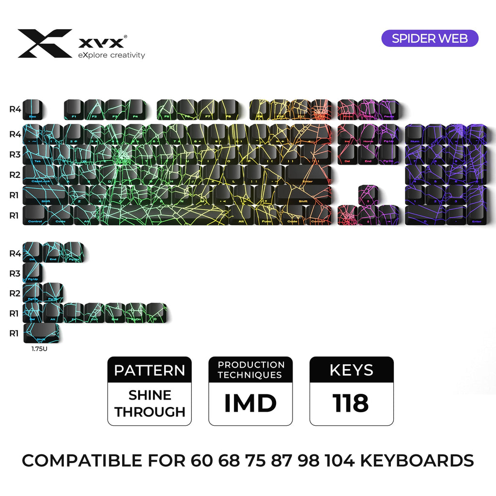 XVX  SPIDER WEB Version Pattern OEM Profile IMD-Tech Keycap Set