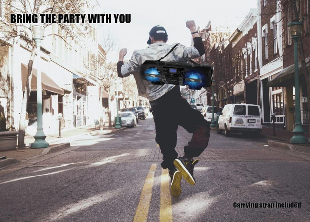 Naxa MP3/CD Bass Reflex Boombox and PA System with Bluetooth