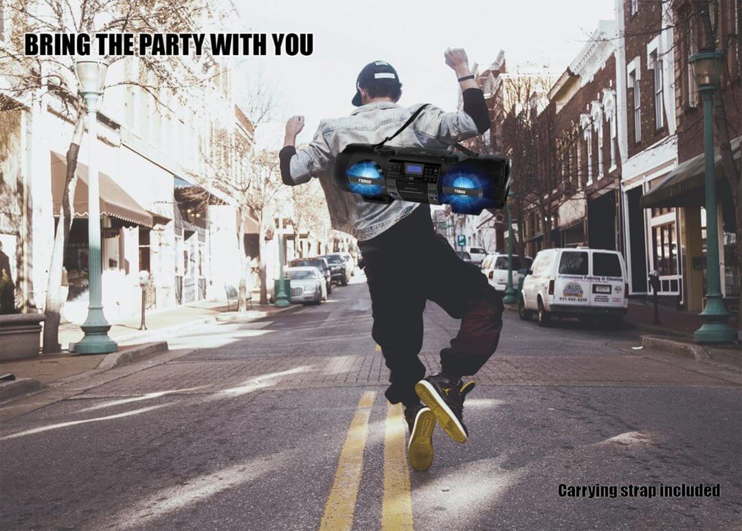 Naxa MP3/CD Bass Reflex Boombox and PA System with Bluetooth