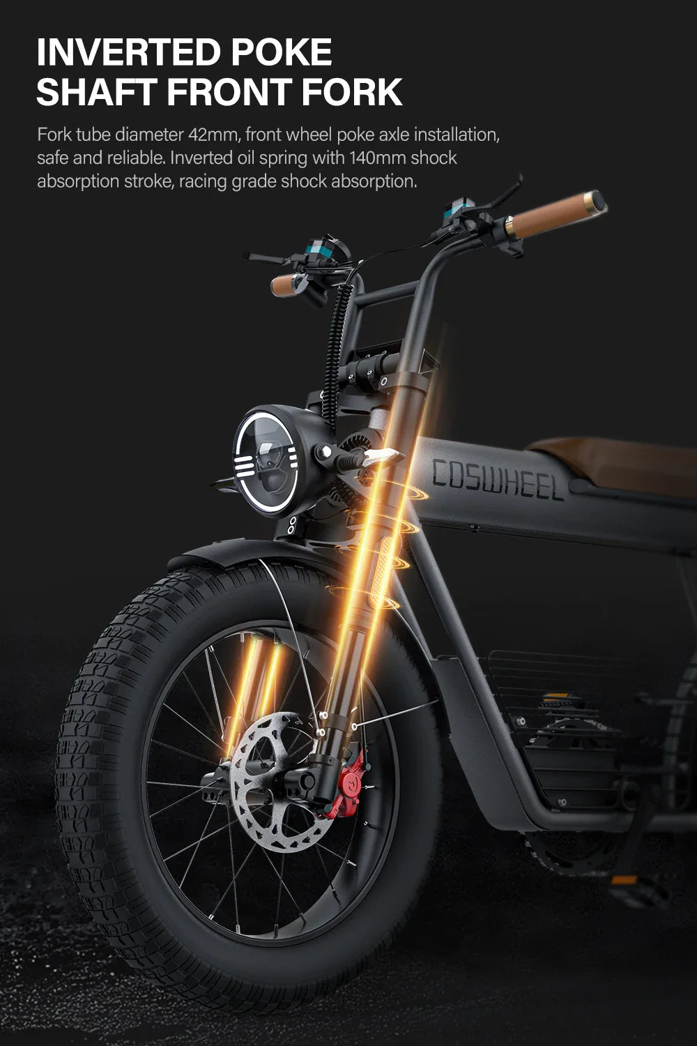 Coswheel Electric Bike CT20 1500W Motorcycle 20Inch Fatbike Ebike Mountain bike 48V 25AH Bikes Adult Electric Bicycle Motocycles