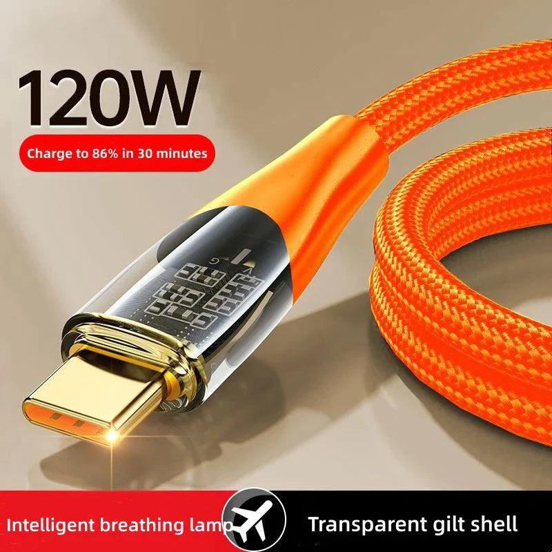 120W USB To Type C Cable Super Fast Charging Data Cord For Xiaomi 12 Redmi Note 11 Samsung S23 S22 Huawei Type-c Charger Cord