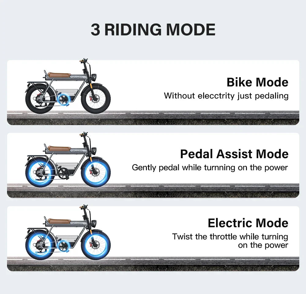 Coswheel Electric Bike CT20 1500W Motorcycle 20Inch Fatbike Ebike Mountain bike 48V 25AH Bikes Adult Electric Bicycle Motocycles