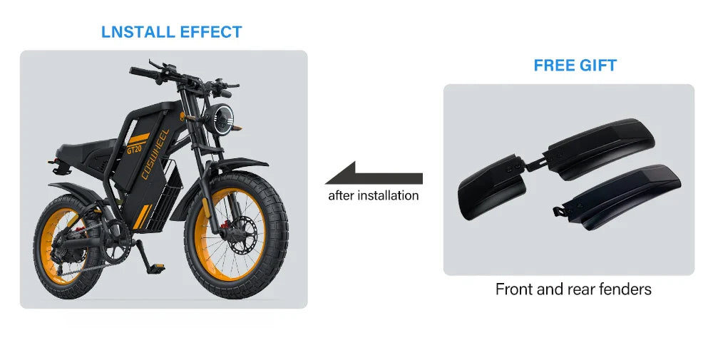 Coswheel Ebike GT20 Adult Electric Motorcycle Mountain Bikes 20Inch 48V Electric bike Fatbike Adult Motorcycles Drit bike