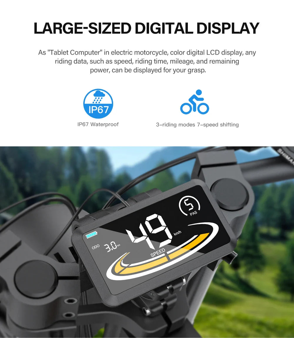Coswheel Ebike GT20 Adult Electric Motorcycle Mountain Bikes 20Inch 48V Electric bike Fatbike Adult Motorcycles Drit bike