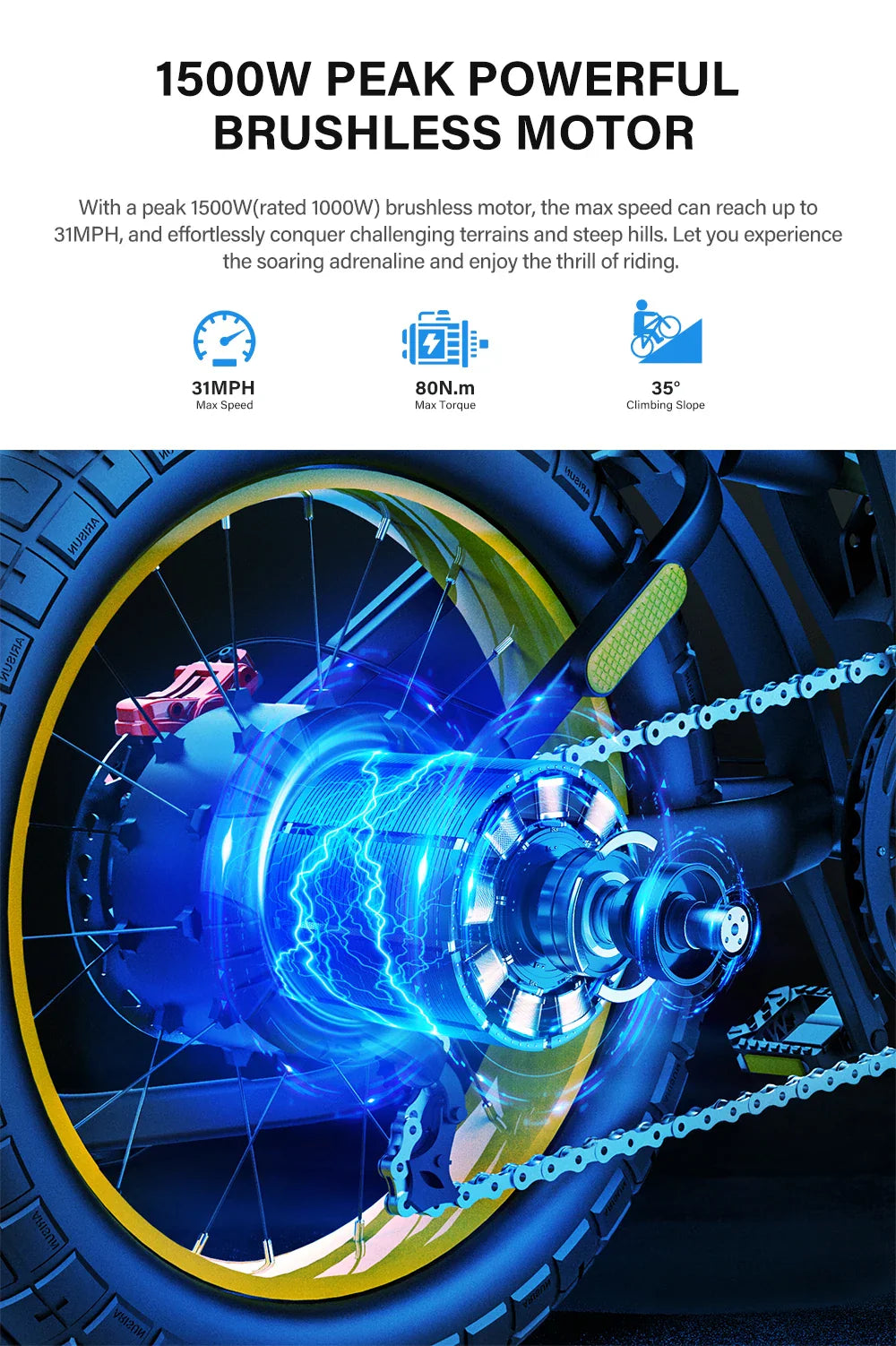 Coswheel Ebike GT20 Adult Electric Motorcycle Mountain Bikes 20Inch 48V Electric bike Fatbike Adult Motorcycles Drit bike