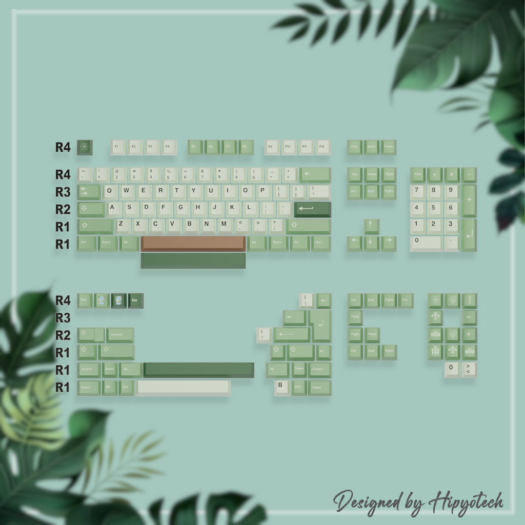 HipyoCaps Jungle Plant Themed Keycap Set